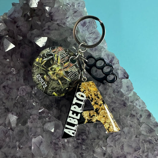 DA PERSONALIZZARE! Portachiavi tondo + lettera