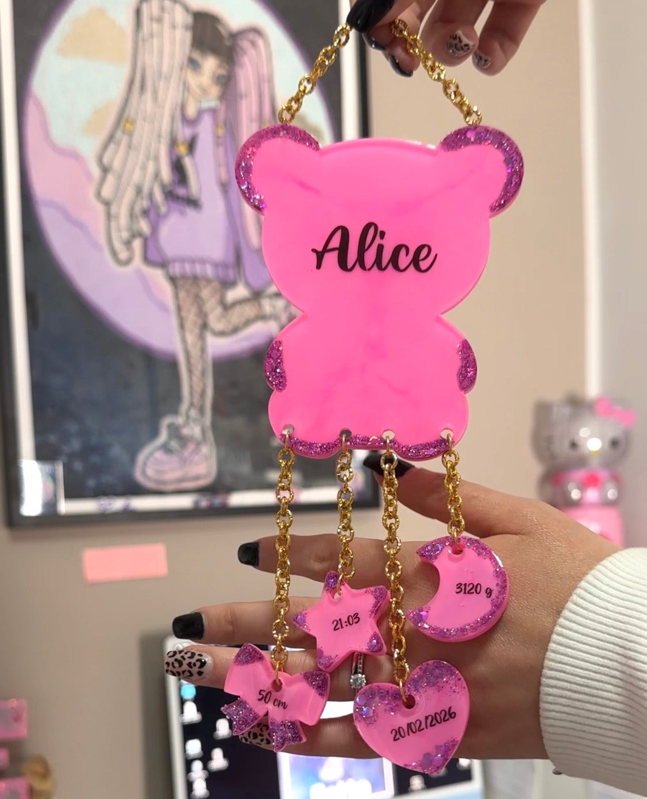 DA PERSONALIZZARE! Decorazione Nascita Orsetto Personalizzato