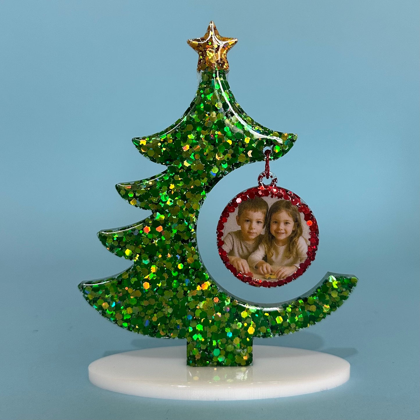 🎄 Albero di Natale con foto personalizzata ALL GLITTER ✨ (piccolo)