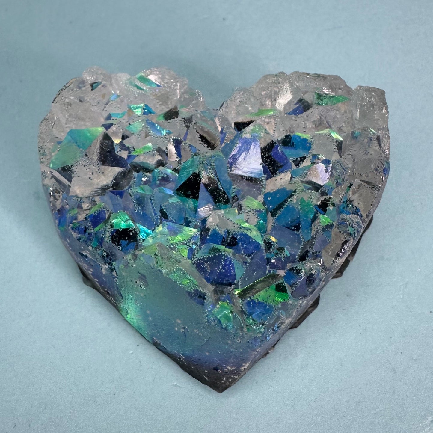 ✨ Drusa Cuore Verde Blu In Resina