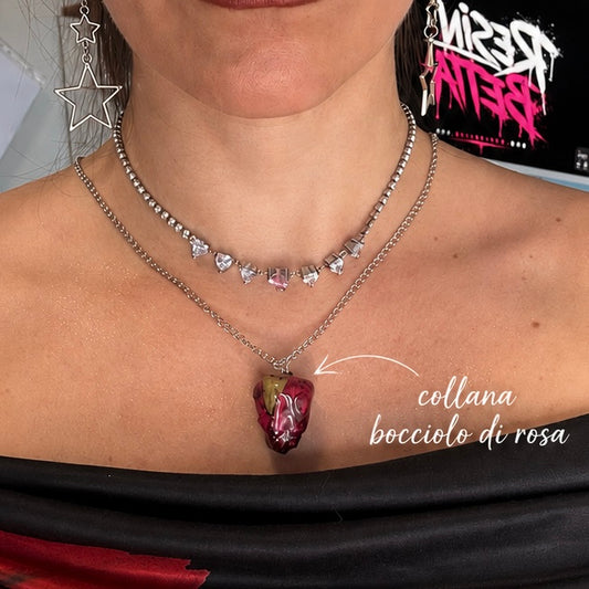 Collana bocciolo di rosa