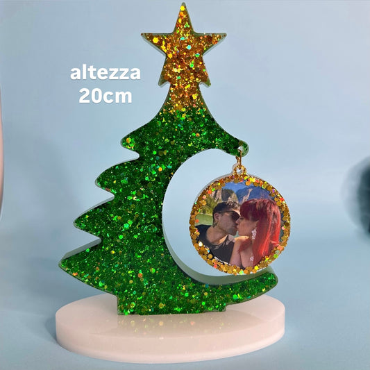 Albero di Natale con foto personalizzata ALL GLITTER ✨ (grande)