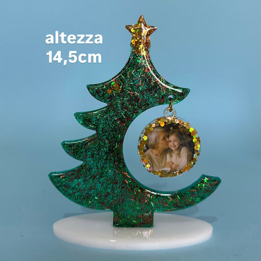 🎄 Albero di Natale con foto personalizzata PAGLIUZZE NATALIZIE ✨ (piccolo)
