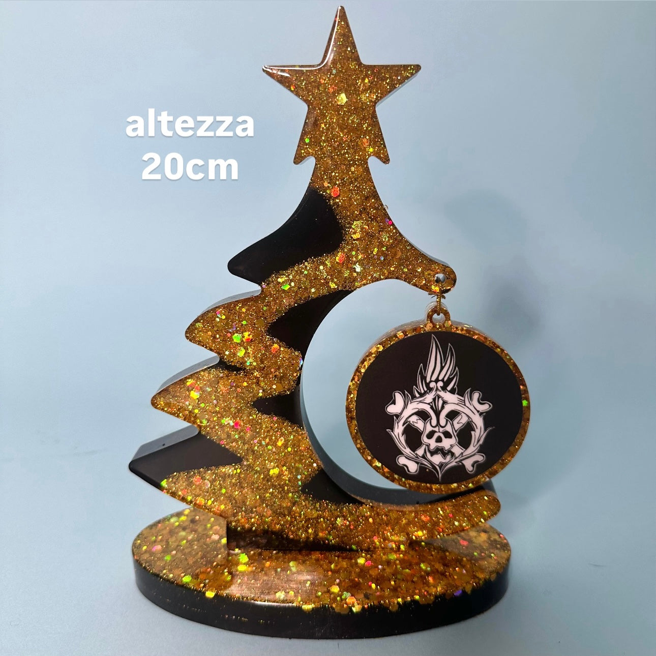 Albero di Natale con foto personalizzata STRISCIA GLITTERATA✨ (grande)