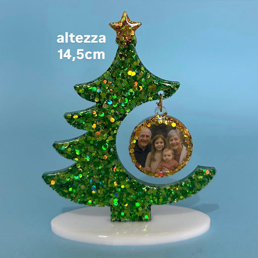 🎄 Albero di Natale con foto personalizzata ALL GLITTER ✨ (piccolo)