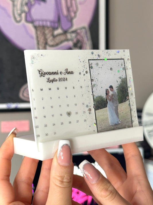Cornice Personalizzata con Foto, Calendario o Dedica in Resina