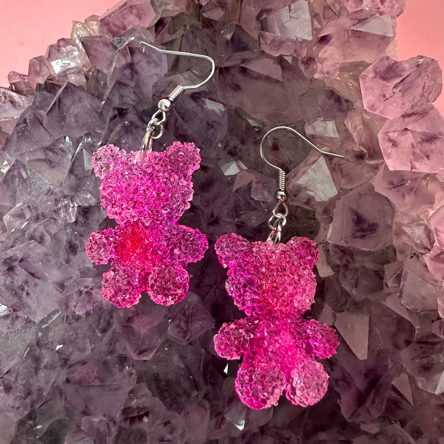 Orecchini orsetto rosa – Effetto drusa