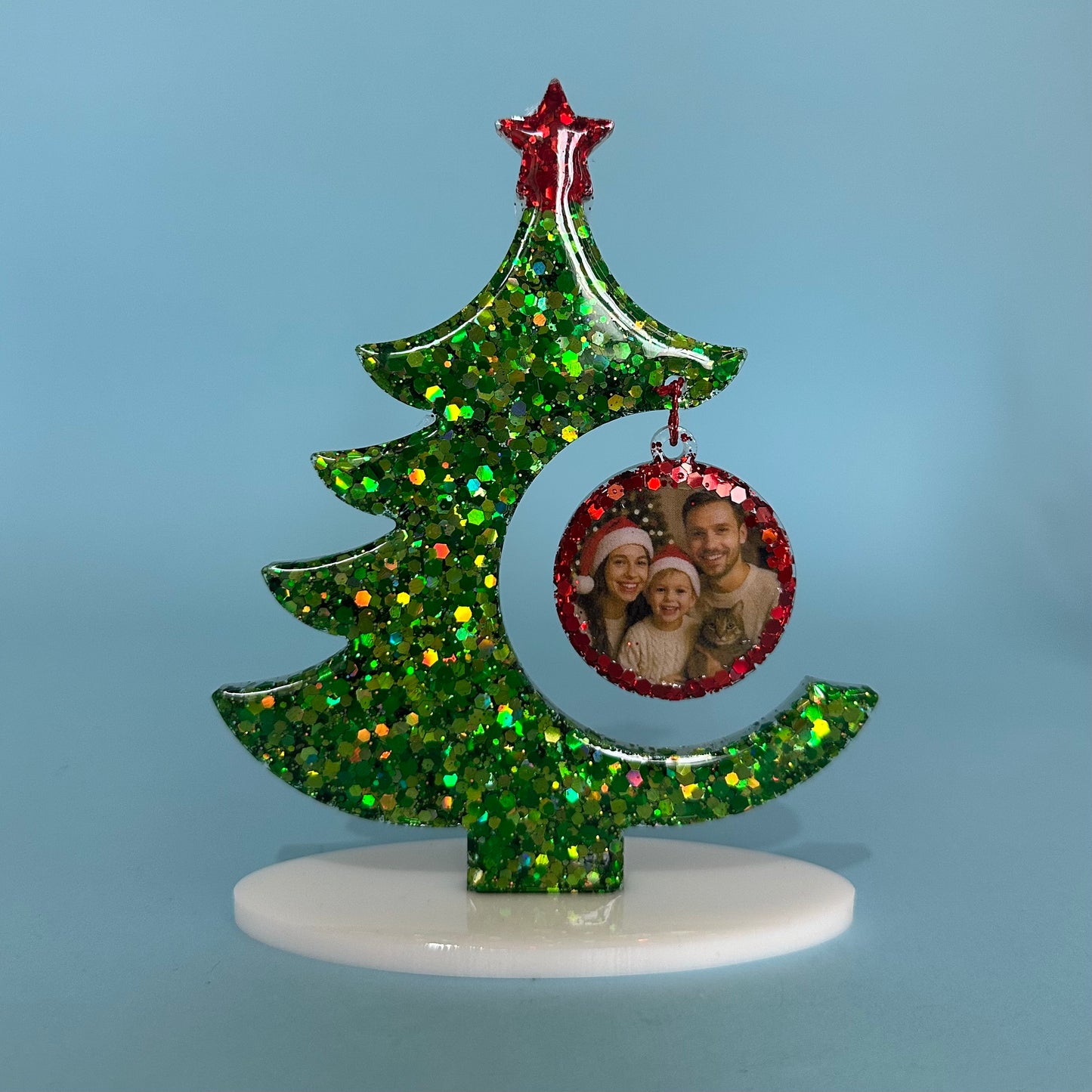 🎄 Albero di Natale con foto personalizzata ALL GLITTER ✨ (piccolo)