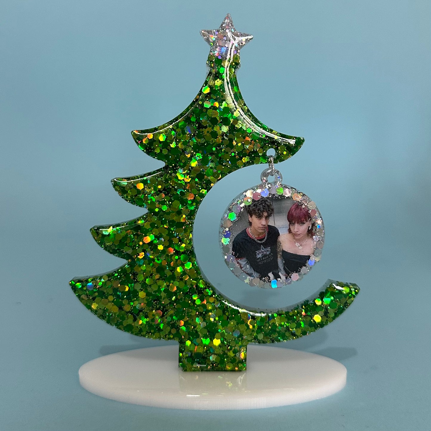 🎄 Albero di Natale con foto personalizzata ALL GLITTER ✨ (piccolo)