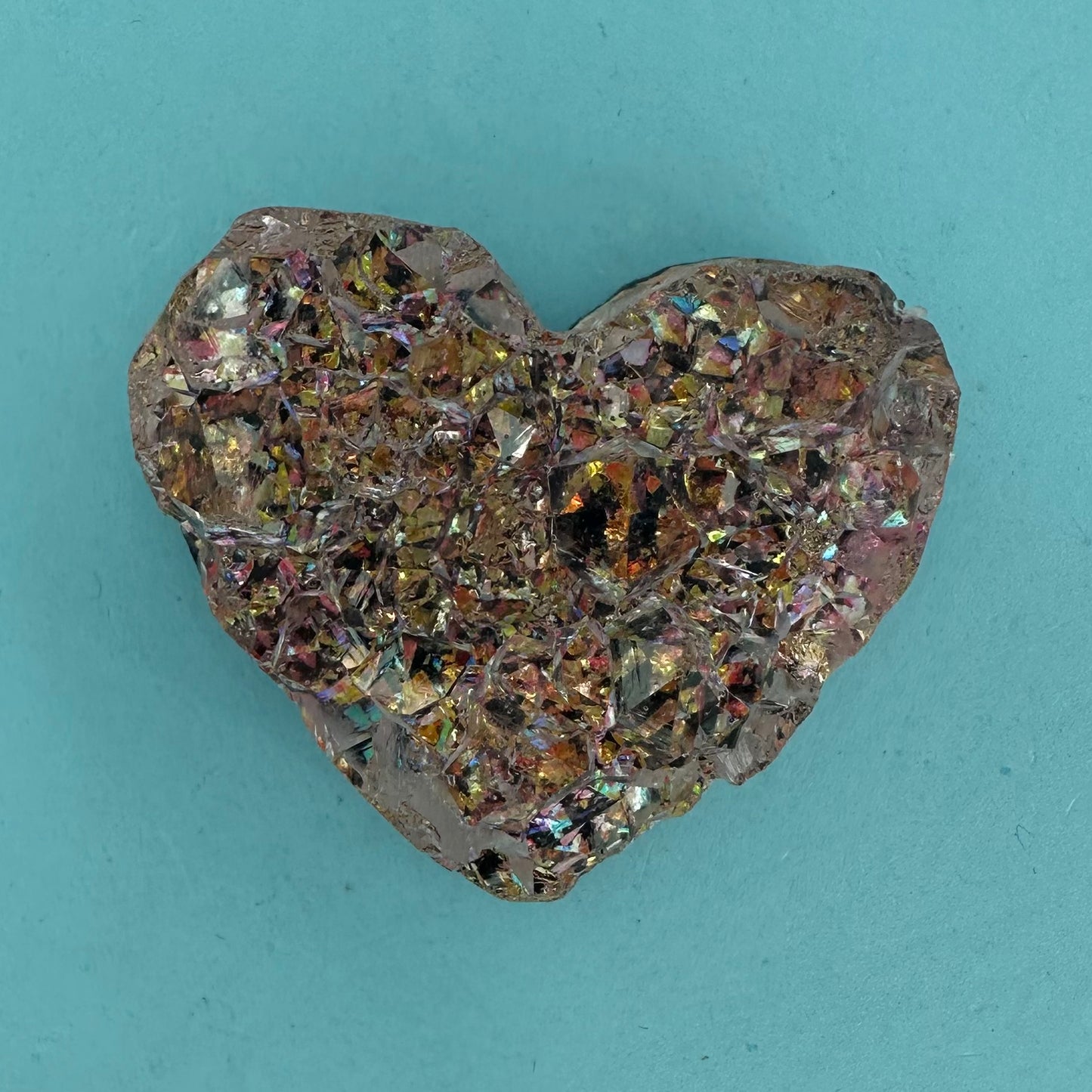 ✨ Drusa Cuore Rosa Multicolor In Resina