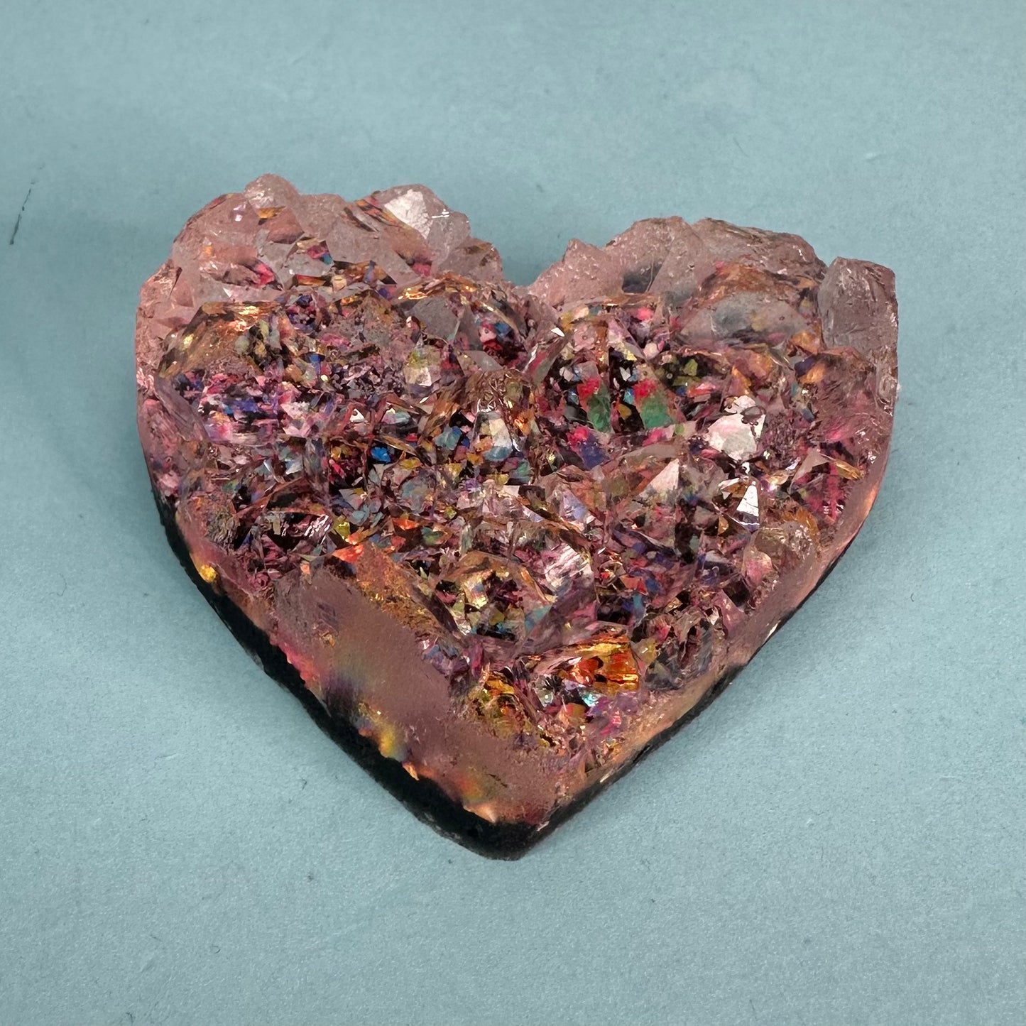 ✨ Drusa Cuore Rosa Multicolor In Resina