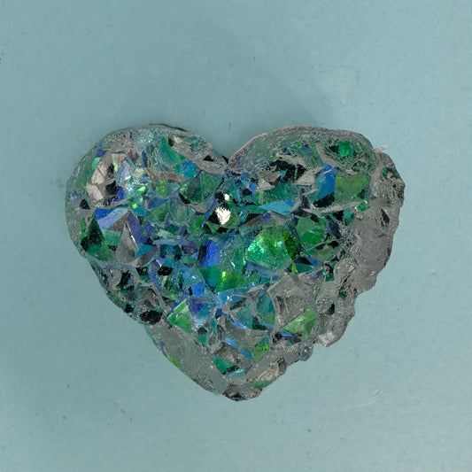 ✨ Drusa Cuore Verde Blu In Resina